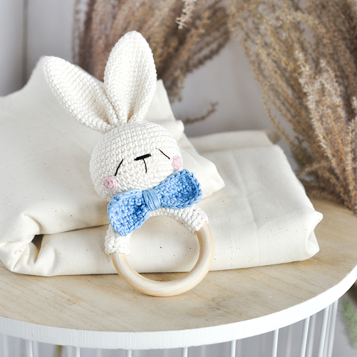 Grzechotka króliczek dla chłopca ( różne kolory)