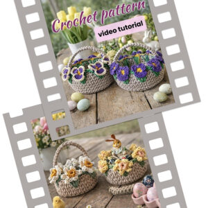 Pakiet wzorów na koszyk w żonkile i bratki